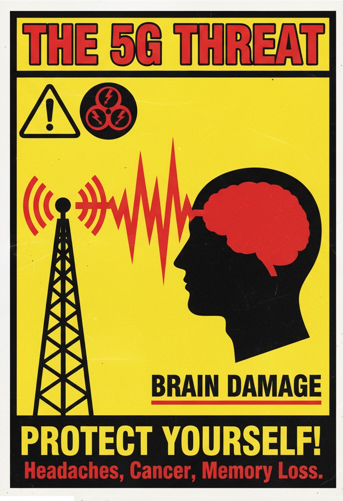 警告：5G基地局のイラスト